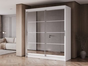 Шкаф-купе 2000 мм Гранд-1 зеркало/зеркало, белый (Эра) в Кировграде - kirovgrad.mebel-e96.ru