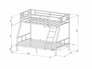 Кровать двухъярусная Гранада-1ЯЯ 140 в Кировграде - kirovgrad.mebel-e96.ru