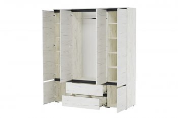 Шкаф 1800 мм 6С2Я 6дв, 2ящ. Гретта крафт белый (Памир) в Кировграде - kirovgrad.mebel-e96.ru