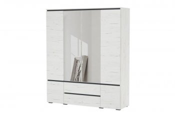 Шкаф 1800 мм 6С2Я с 2мя зерк. Гретта крафт белый (Памир) в Кировграде - kirovgrad.mebel-e96.ru