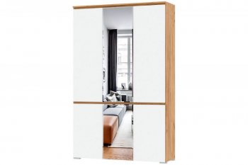 Шкаф 1350 мм 4С2ЗР с зерк. Гретта крафт золотой (Памир) в Кировграде - kirovgrad.mebel-e96.ru