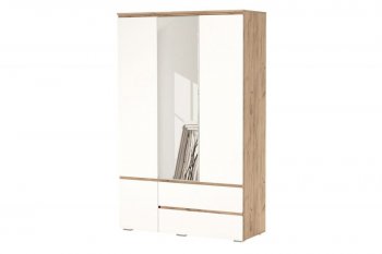 Шкаф 1300 мм 4С2Я с 1 зерк. Гретта крафт золотой (Памир) в Кировграде - kirovgrad.mebel-e96.ru