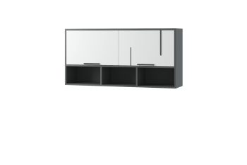 Полка навесная с дверками Грей (МЛК) в Кировграде - kirovgrad.mebel-e96.ru