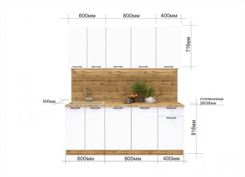 КУхонный гарнитур Хелмер 1800 мм (Сурская) в Кировграде - kirovgrad.mebel-e96.ru