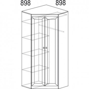 Шкаф угловой Инна 606 денвер темный (Яна) в Кировграде - kirovgrad.mebel-e96.ru