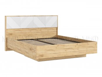 Кровать парящая с ПМ Ирис белый/дуб крафт (Миф) в Кировграде - kirovgrad.mebel-e96.ru