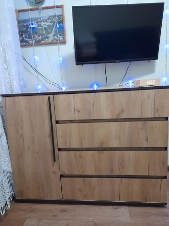 Комод 1 дверь 4 ящика (1200) Норд, дуб крафт (Миф) в Кировграде - kirovgrad.mebel-e96.ru