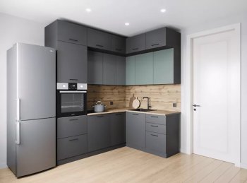 Кухонный гарнитур угловой Изумруд 2200*1700 мм (Санвут) в Кировграде - kirovgrad.mebel-e96.ru