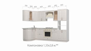 Кухонный гарнитур Кантри 1330*2800 мм в Кировграде - kirovgrad.mebel-e96.ru