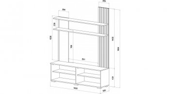 Стенка Каролина Дуб Вотан/Кашемир (Лин) в Кировграде - kirovgrad.mebel-e96.ru