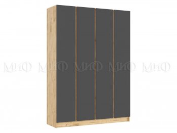 Шкаф 1600 мм 4-х створчатый Келвин дуб золотой/графит (Миф) в Кировграде - kirovgrad.mebel-e96.ru