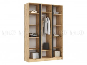 Шкаф 1500 мм 3-х створчатый Келвин дуб золотой/графит (Миф) в Кировграде - kirovgrad.mebel-e96.ru