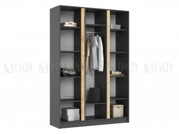 Шкаф 1500 мм 3-х створчатый Келвин графит  (Миф) в Кировграде - kirovgrad.mebel-e96.ru