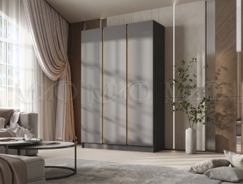 Шкаф 1500 мм 3-х створчатый Келвин графит  (Миф) в Кировграде - kirovgrad.mebel-e96.ru