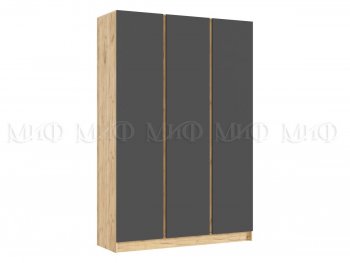 Шкаф 1500 мм 3-х створчатый Келвин дуб золотой/графит (Миф) в Кировграде - kirovgrad.mebel-e96.ru