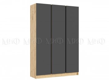 Шкаф 1500 мм 3-х створчатый Келвин дуб золотой/графит (Миф) в Кировграде - kirovgrad.mebel-e96.ru