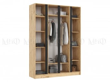 Шкаф 1600 мм 4-х створчатый Келвин дуб золотой/графит (Миф) в Кировграде - kirovgrad.mebel-e96.ru