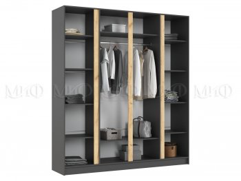 Шкаф 2000 мм 4-х ств. Келвин дуб золотой/графит (Миф) в Кировграде - kirovgrad.mebel-e96.ru