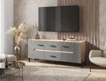 Тумба ТВ Ким бетон темный (Миф) в Кировграде - kirovgrad.mebel-e96.ru