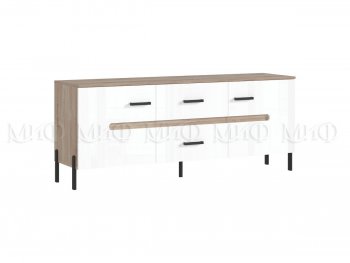 Тумба ТВ Ким белый глянец холодный (Миф) в Кировграде - kirovgrad.mebel-e96.ru