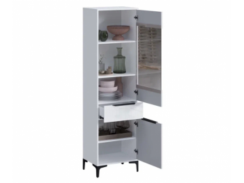 Пенал 550 мм со стеклом Кимберли белый (Handis) в Кировграде - kirovgrad.mebel-e96.ru