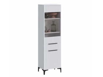 Пенал 550 мм со стеклом Кимберли белый (Handis) в Кировграде - kirovgrad.mebel-e96.ru