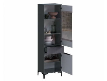 Пенал 550 мм со стеклом Кимберли графит (Handis) в Кировграде - kirovgrad.mebel-e96.ru