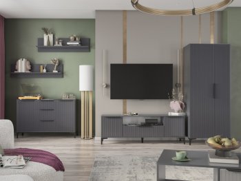 Стенка Кимберли графит, модульная (Handis) в Кировграде - kirovgrad.mebel-e96.ru