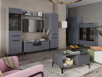 Стенка Кимберли графит, модульная (Handis) в Кировграде - kirovgrad.mebel-e96.ru