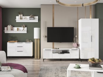 Стенка Кимберли белый, модульная (Handis) в Кировграде - kirovgrad.mebel-e96.ru