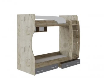 Кровать двухъярусная Колибри Лофт крафт серый (Текс) в Кировграде - kirovgrad.mebel-e96.ru