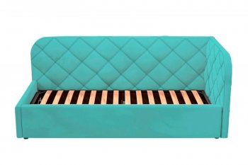 Кровать-софа мягкая Комфорт-П РОМБ с ПМ, Правая (бирюзовый) (Редмисон) в Кировграде - kirovgrad.mebel-e96.ru