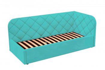 Кровать-софа мягкая Комфорт-П РОМБ с ПМ, Правая (бирюзовый) (Редмисон) в Кировграде - kirovgrad.mebel-e96.ru