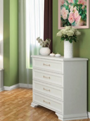 Комод 4 ящ  ГРАЦИЯ (лак) Белый / Белый (БМ) в Кировграде - kirovgrad.mebel-e96.ru