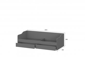 Кровать с ящиками КР-2 графит серый (СВ) в Кировграде - kirovgrad.mebel-e96.ru