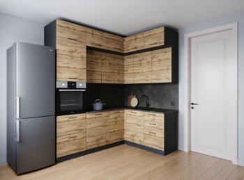 Кухонный гарнитур угловой Крафт 2200*1700 мм (Санвут) в Кировграде - kirovgrad.mebel-e96.ru