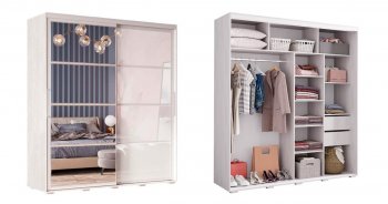 Шкаф-купе Крафт-6 белый гладкий 2000 мм (БТС) в Кировграде - kirovgrad.mebel-e96.ru