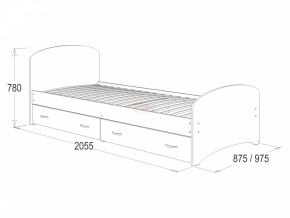 Кровать-6 одинарная с 2-мя ящиками (800*2000) в Кировграде - kirovgrad.mebel-e96.ru