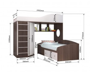 Кровать-чердак Кадет 2 с металлической лестницей в Кировграде - kirovgrad.mebel-e96.ru