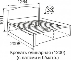 Кровать с латами Виктория 1200*2000 в Кировграде - kirovgrad.mebel-e96.ru