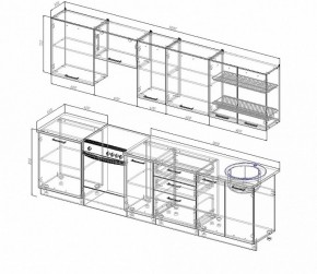 Кухонный гарнитур Антрацит 3000 в Кировграде - kirovgrad.mebel-e96.ru