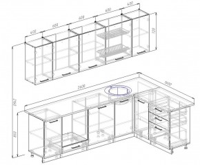 Кухонный гарнитур угловой Вегас 2600*1600 в Кировграде - kirovgrad.mebel-e96.ru