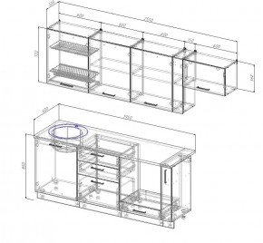 Кухонный гарнитур Вегас 2550 в Кировграде - kirovgrad.mebel-e96.ru