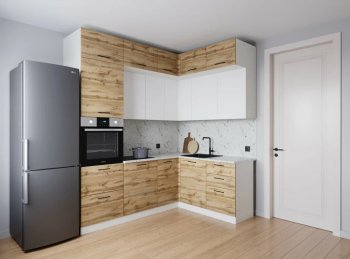 Кухонный гарнитур угловой Лада 2200*1700 мм (Санвут) в Кировграде - kirovgrad.mebel-e96.ru