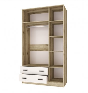 Шкаф Лагуна с антресолью делано/белый (Текс) в Кировграде - kirovgrad.mebel-e96.ru