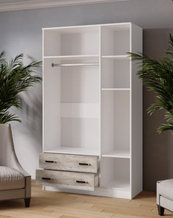 Шкаф Лагуна с антресолью с зеркалом дуб юкон (Текс) в Кировграде - kirovgrad.mebel-e96.ru