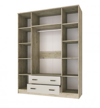 Шкаф 1600 мм Лагуна с антресолью крафт серый/кашемир (Текс) в Кировграде - kirovgrad.mebel-e96.ru