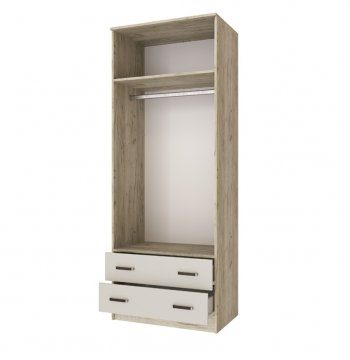 Шкаф 800 мм Лагуна с антресолью крафт серый/кашемир (Текс) в Кировграде - kirovgrad.mebel-e96.ru