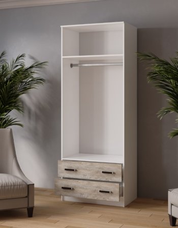 Шкаф 800 мм Лагуна с антресолью дуб юкон (Текс) в Кировграде - kirovgrad.mebel-e96.ru