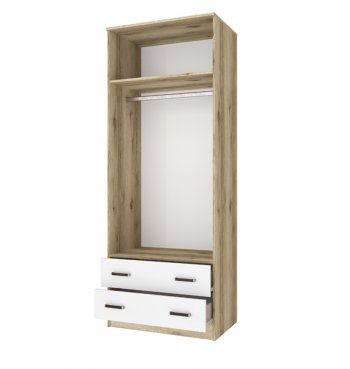 Шкаф 800 мм Лагуна с антресолью делано/белый (Текс) в Кировграде - kirovgrad.mebel-e96.ru